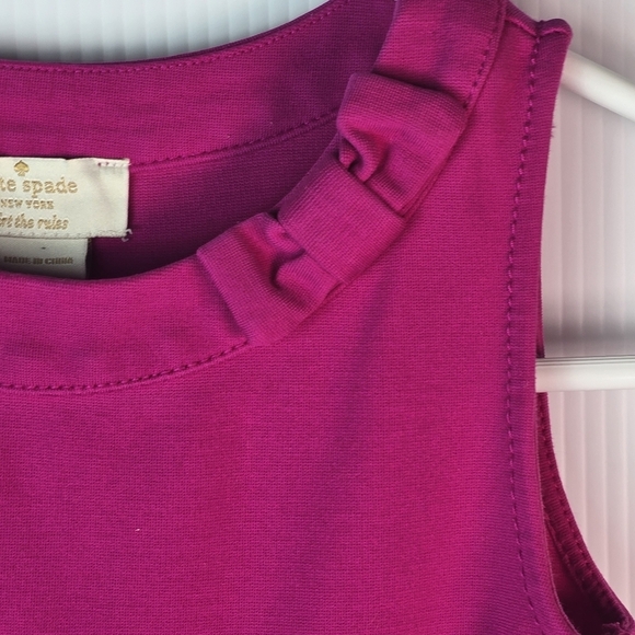Kate Spade Girls Magenta Pink Bow Neck Peplum Sleeveless Top Size Small - Picture 3 of 11